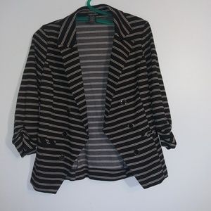 Black and tan cotton blazer